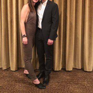 Sexy Backless Tan Jumpsuit